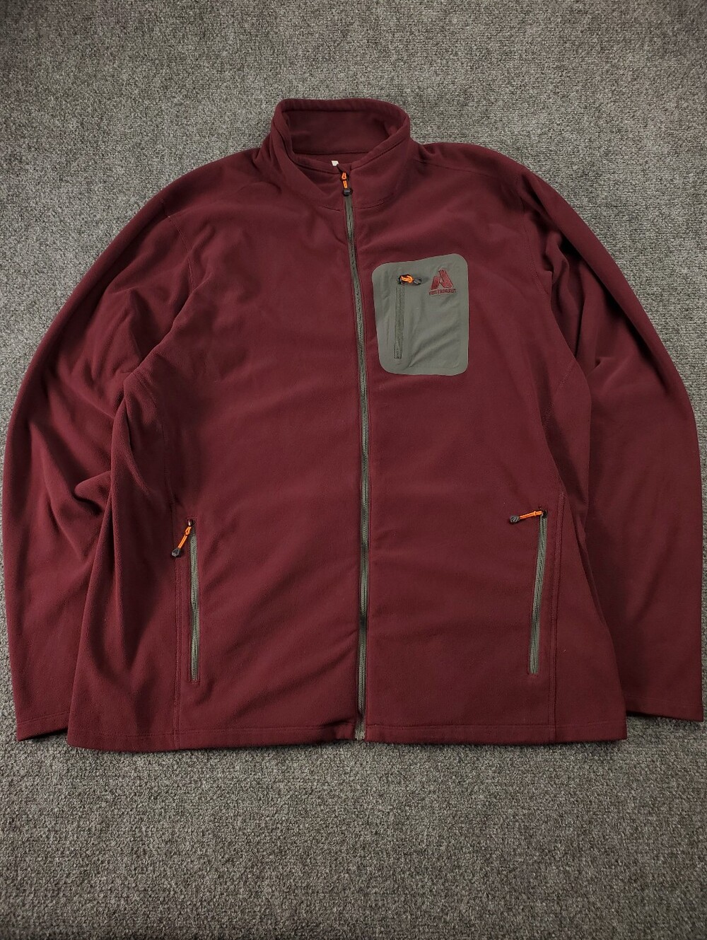 Eddie Bauer First Ascent Fleece Jacket XL Tall Burgundy Full Zip Outdoor Hiking